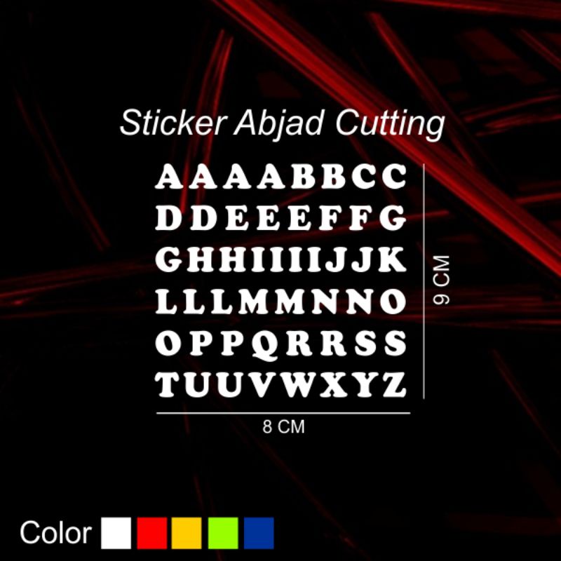 Jual Sticker Cutting Huruf Abjad Stiker Custom Murah Shopee Indonesia