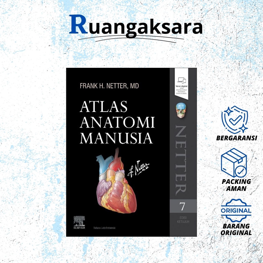 Jual Buku Atlas Anatomi Manusia Netter, Bahasa Latin/Indonesia, 7e