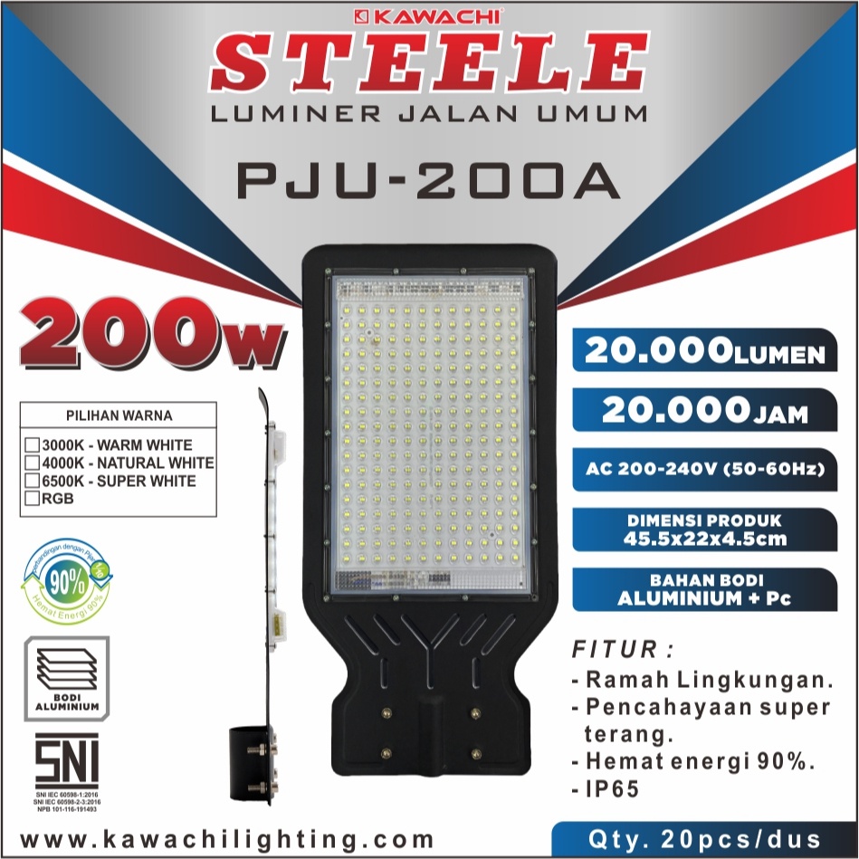 Jual Lampu Led Jalan Umum 50,100 & 200 WATT STEELE PJU-50A,100A&200A