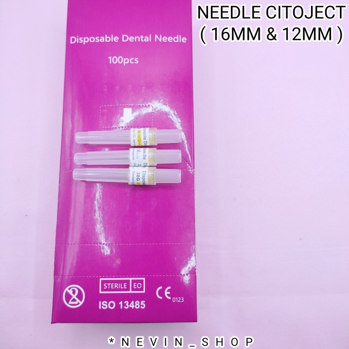 Jual DENTAL NEEDLE JARUM ANASTESI CITOJECT UKURAN 12MM 16 MM 30G