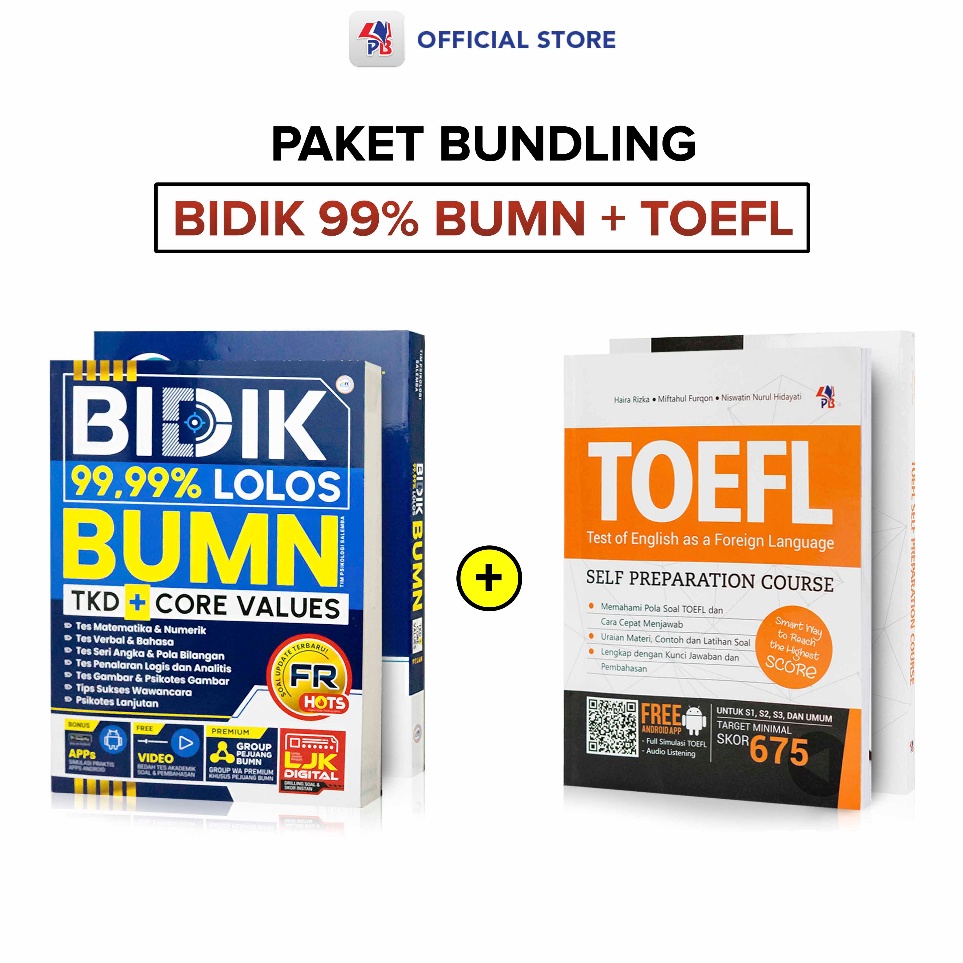 Jual Buku Tes BUMN 2023 2024 / PAKET BUNDLING BIDIK 99.99% Dan TOEFL ...