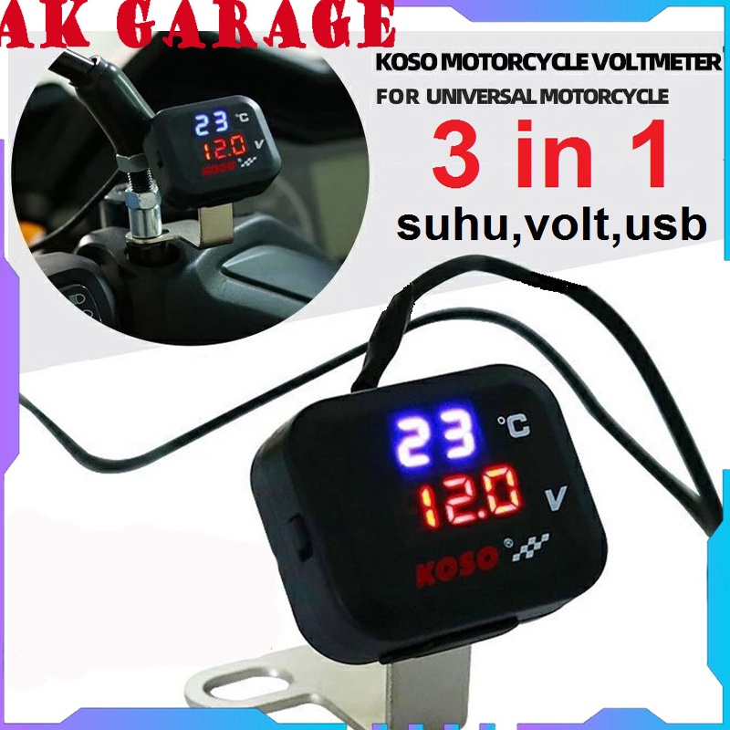 Jual Miliki Juga Voltmeter Koso 3 In 1 USB Charger Universal SEMUA