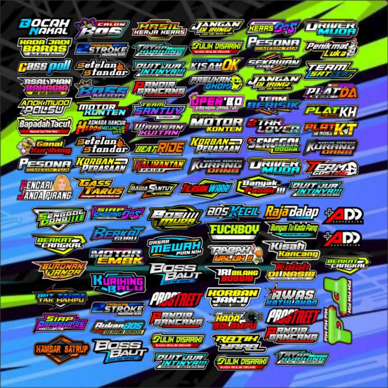 Jual PAKET USAHA STIKER PACK MOTOR KATA KATA BANJAR ISI 100 PCS COCOK ...