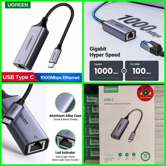 Jual Ugreen Usb C Ethernet Adapter Usb Type C To Rj45 Lan 50737 Original Shopee Indonesia 0771