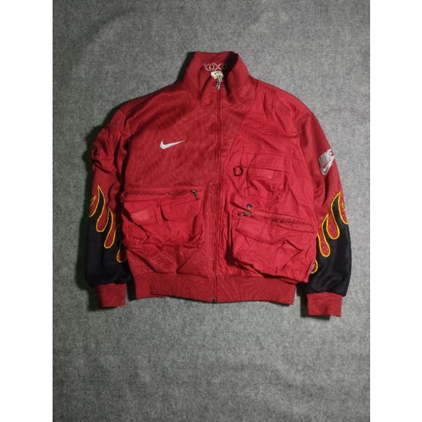 Jual jaket Nike tracktop vintage rework tactical flame | Shopee Indonesia