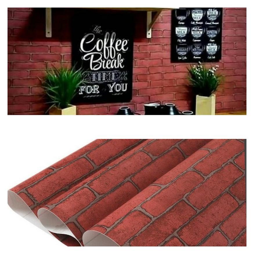 Jual Tbt Baru - Murah Wallpaper Sticker Dinding Batu Bata Merah 3D - 3