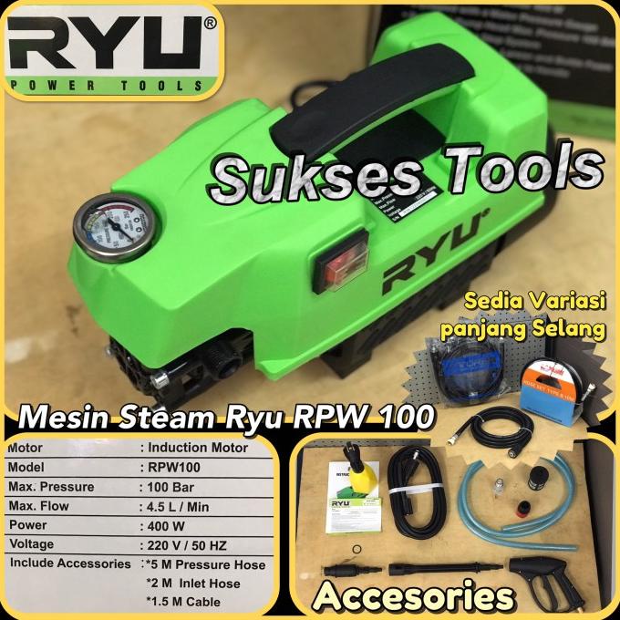 Jual Mesin Steam Cuci Mobil Motor Ryu RPW 70 / RPW 100 Jet Cleaner ...