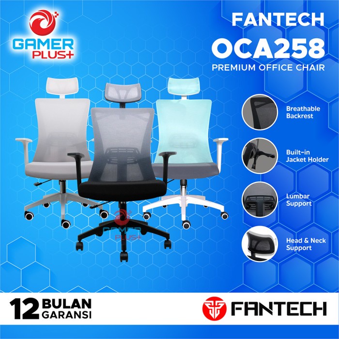 Jual Fantech Kursi Kerja Kantor OC A258 Premium Office Chair Bangku Duduk | Shopee Indonesia