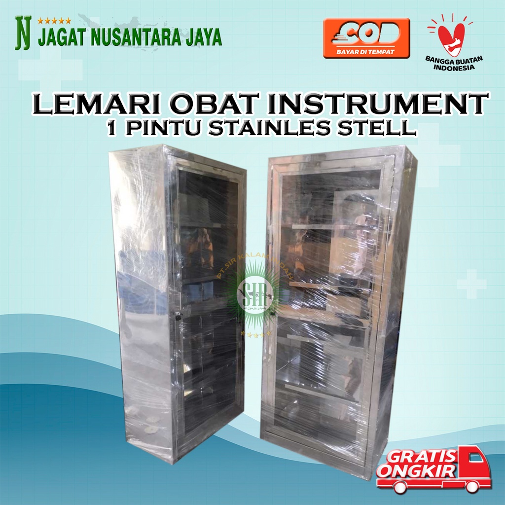 Jual LEMARI OBAT INSTRUMENT KACA 1 PINTU STAINLES STELL DAN POWDER ...