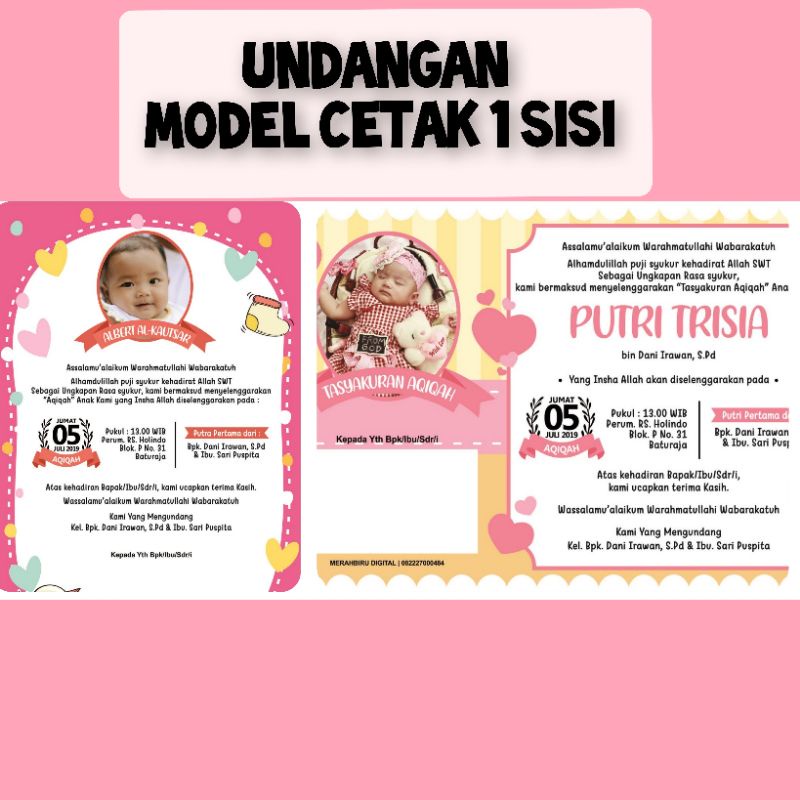 Jual Undangan Aqiqah Atau Cukuran | Shopee Indonesia