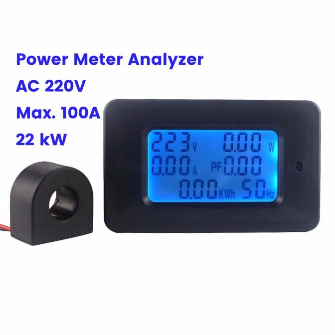 Jual AC 220V 100A Voltage Ampere Watt Kwh Cos Phi Energy Meter Ammeter