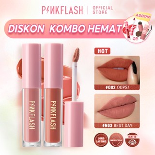 PINKFLASH Matte Lipstik Lembut Tahan Lama Pelembab Pigmentasi Tinggi 21 Colors