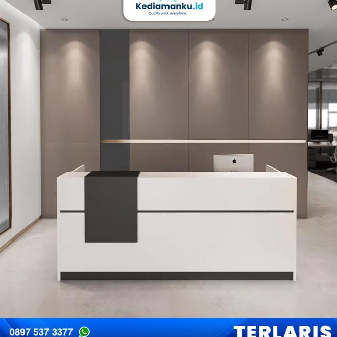 Jual Meja Resepsionis Receptionist Desk Custom Kantor Kasir Backdrop ...