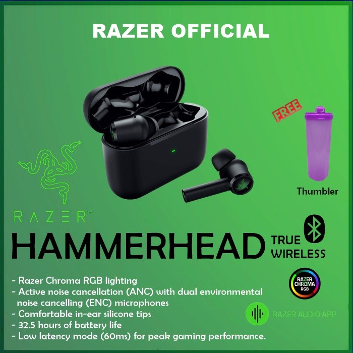Jual Razer head True Wireless 2021 - Wireless Low Latency Earbuds ...