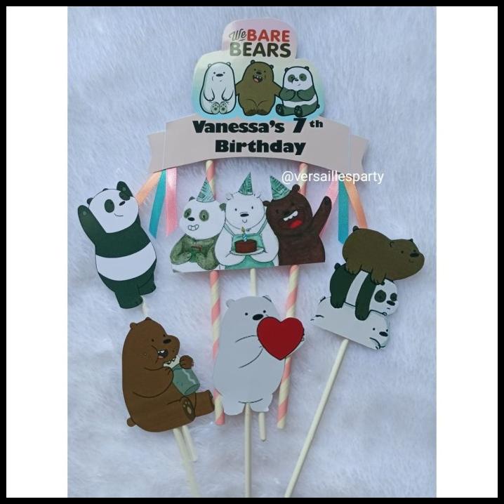 Jual Gratis Ongkir Cake Topper We Bare Bears Set Hiasan Kue Ice Bear Topper Ice Bear