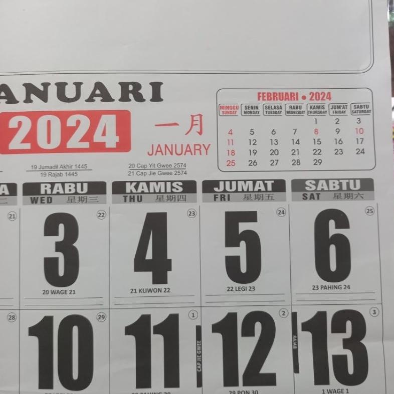 Jual Kalender Kerja Jumbo 2024 Viral Shopee Indonesia