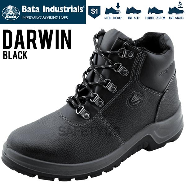 Jual Bata Darwin Black Hitam Sepatu Safety Shoes Industrials Murah ...