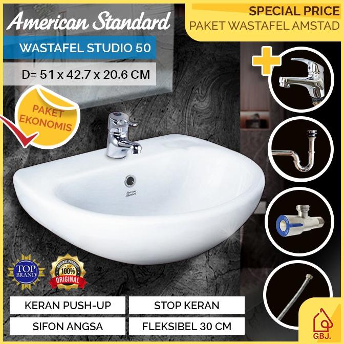 Jual SET WASTAFEL GANTUNG AMERICAN STANDARD STUDIO 50 KOMPLIT