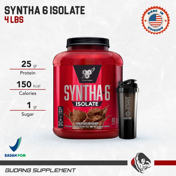 Jual Bsn Syntha 6 Isolate 4 Lbs Whey Protein Isolate Bpom Sportisi Shopee Indonesia