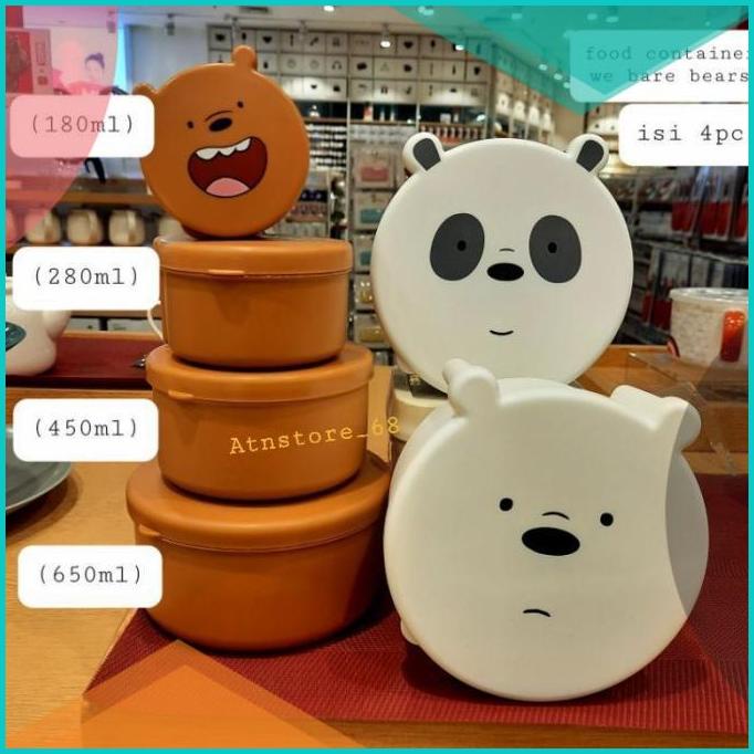 Jual MINISO 4 susun Food Container We Bare Bears Tempat Makan Lunch Box ...