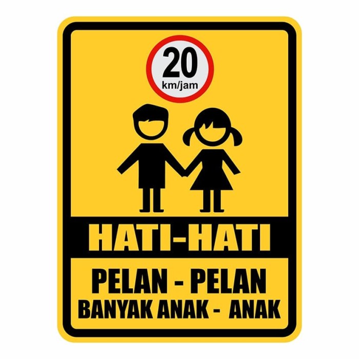 Jual Promo Rambu Plang Hati - Hati Banyak Anak Anak 45Cm X 60Cm Plat ...