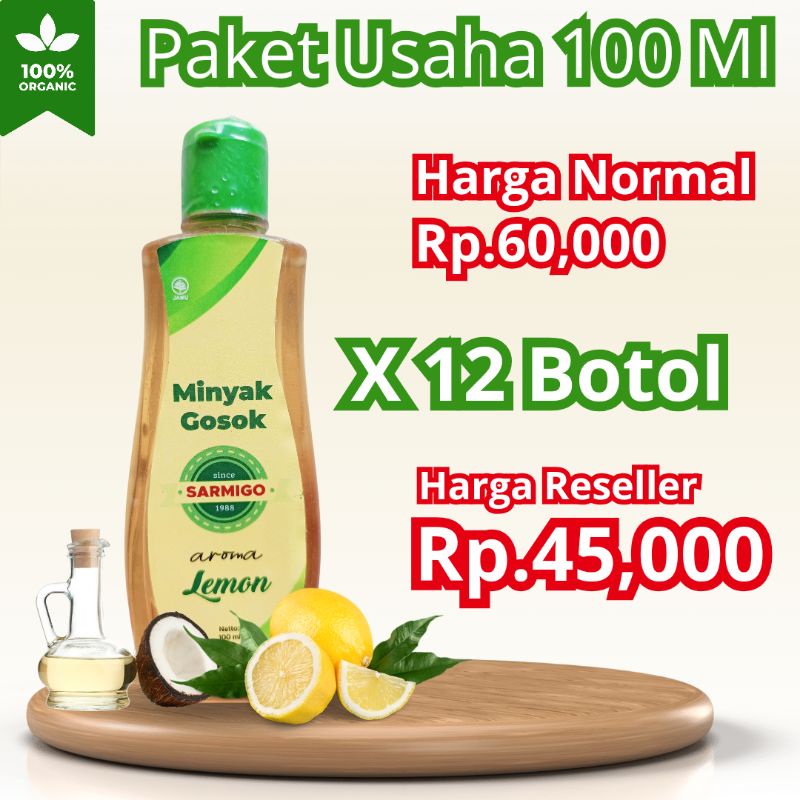 Jual PAKET USAHA SARMIGO MINYAK GOSOK 100 ML ISI 12 BOTOL UNTUK SEGALA ...