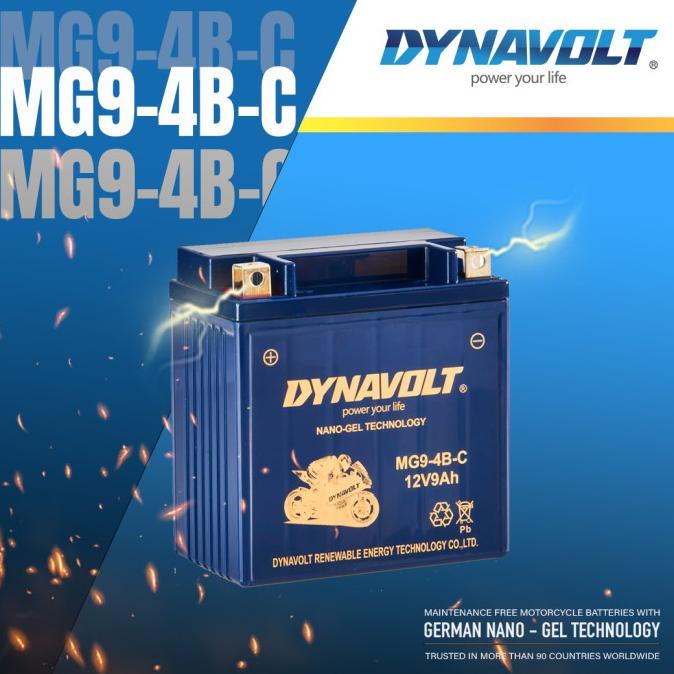 Jual Aki Motor Kaisar Ruby 250Cc Dynavolt Nano Gel Mg9-4B-C 12V9Ah Cca
