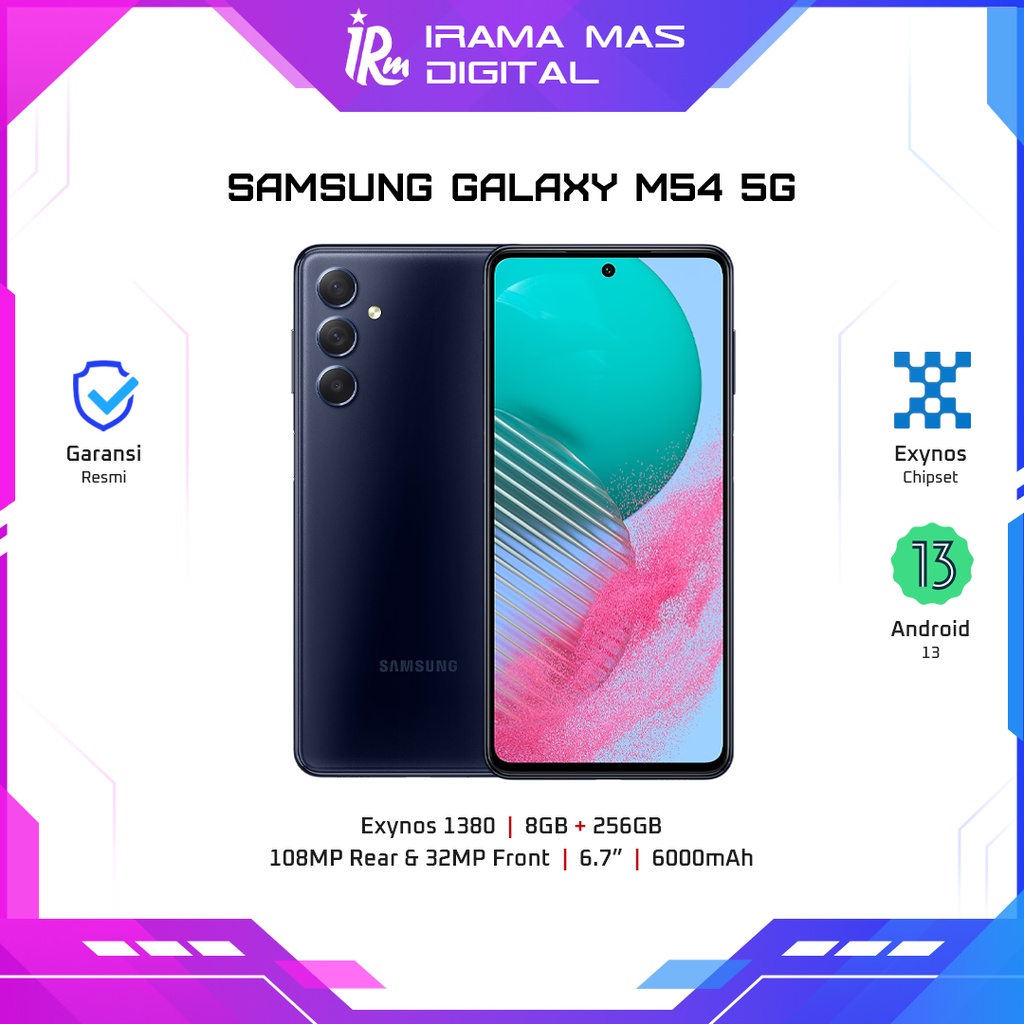 Jual SAMSUNG M54 5G - 8GB/256GB (BLUE, SILVER) | Shopee Indonesia