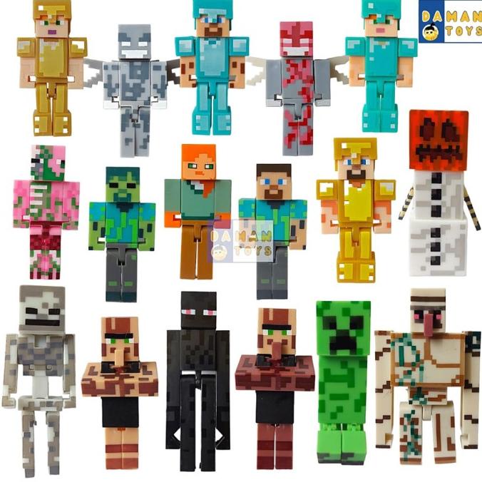 Jual Pajangan Figure Minecraft.Enderman Zombie Alex Steve Miniatur ...