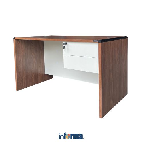 Jual Informa Horatio Meja Kantor Cokelat Ebony Office Table Furnitur