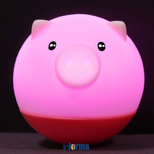 Jual Informa Lampu Tidur 7 Warna Pig Putihpink Night Lamp Lucu Lampu