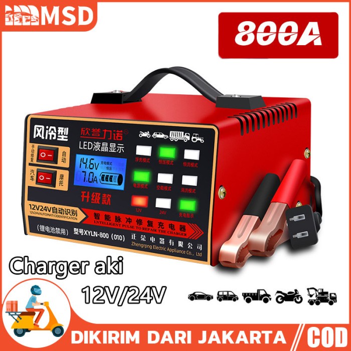 Jual Charger Accu Otomatis 12V-24V 800A Alat Cas Casan Aki Mobil Truk