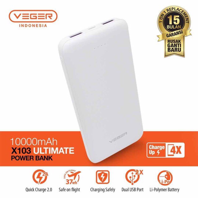 Jual Power Veger Ultimate Mah X Slim A Original Shopee Indonesia