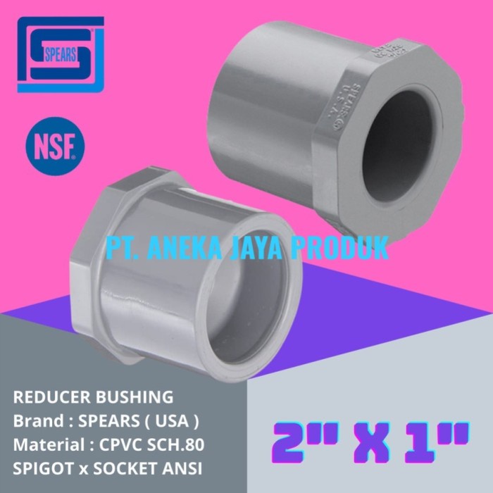 Jual [Ori] Bushing Reducer Cpvc Sch80 Soc X Spigot Ansi - Spears 2 X 1 ...