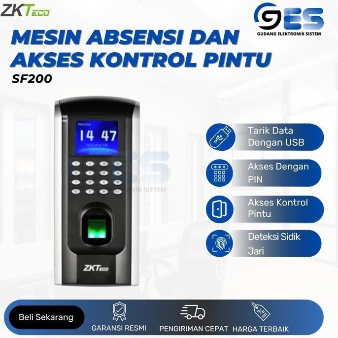 Jual Mesin Absensi Fingerprint Zkteco Sf200 Bisa Akses Kontrol Pintu ...