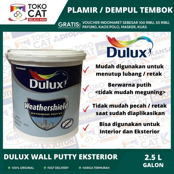 Jual Dulux Wall Putty Exterior 3.5Kg Galon / Plamir Dempul Tembok Luar ...