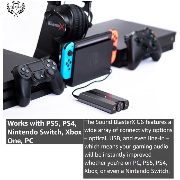 Jual Creative Sound Blasterx G6 HiRes 7.1 Usb Dac Amp Sound Card Ps4/5