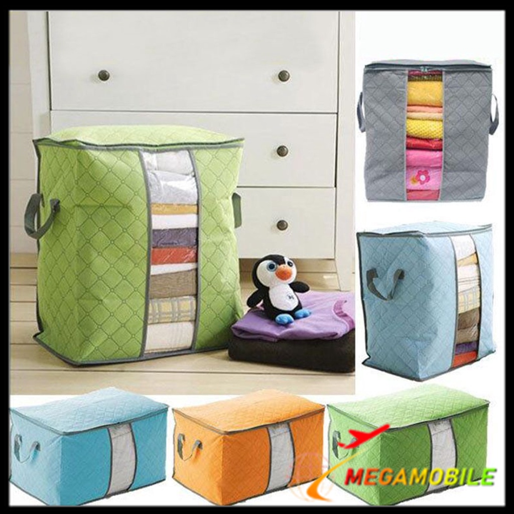 Jual MM - Tempat Penyimpanan Bed Cover Bamboo Storage Box Organizer Bag ...