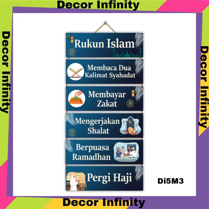 Jual Hiasan dinding wall decor RUKUN ISLAM 6 susun gantungan edukasi ...