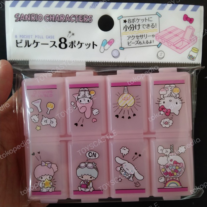 Jual Daiso Sanrio Pill Case Box 8 Sekat Kotak Obat Tempat Obat Shopee