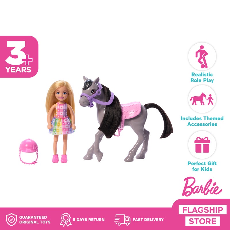 Jual Barbie Chelsea Doll & Pony Playset Mainan Aksesoris Boneka Anak