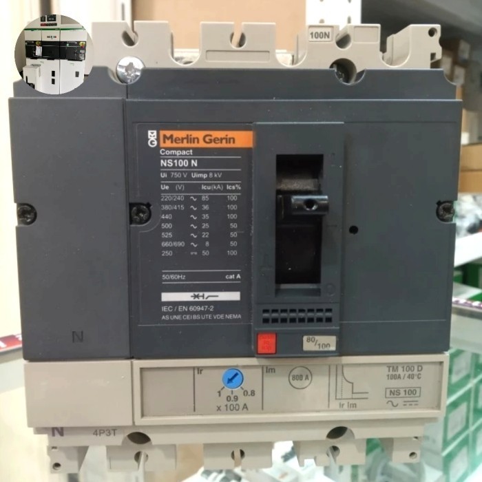 Jual MCCB BREAKER NS100N 4P 80A MERLIN GERLIN ORIGINAL | Shopee Indonesia