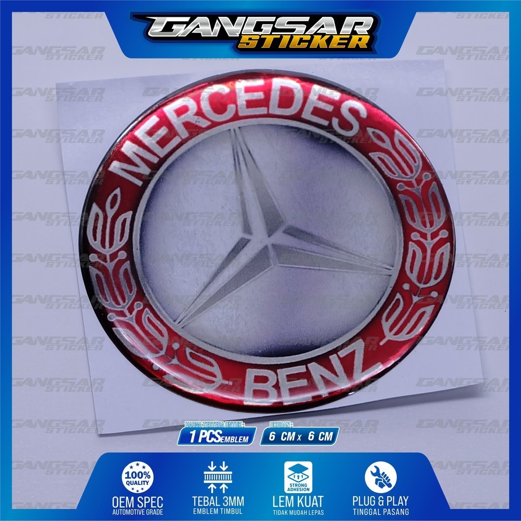 Jual Emblem logo mercedes benz / emblem timbul mercedes benz / sticker ...