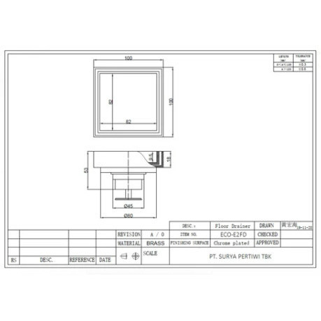 Jual Smart Floor Drain Toto Eco E2Fd / Eco - E2 Fd | Shopee Indonesia