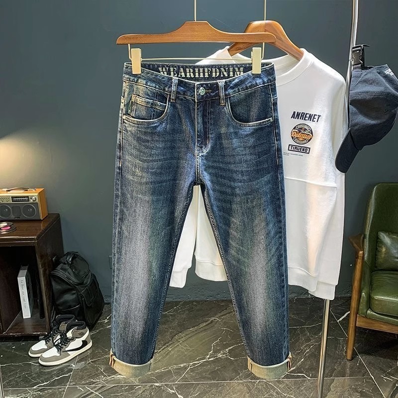 Jual Autumn New Jeans Men's High-End Fashion Brand Baggy Jogger Pants ...