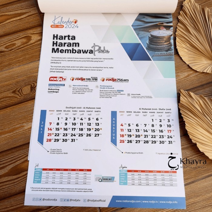 Jual Kalender Dinding Rodja 2024 Kalender Hijriyah Kalender Puasa Sunnah 18f Shopee Indonesia 