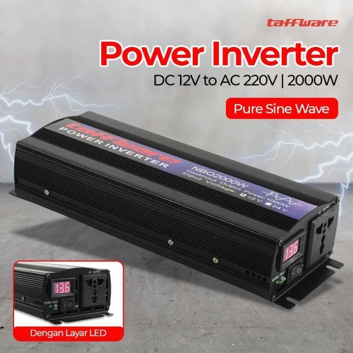 Jual Pure Sine Wave Car Power Inverter DC 12V to AC 220V 2000W | Shopee ...
