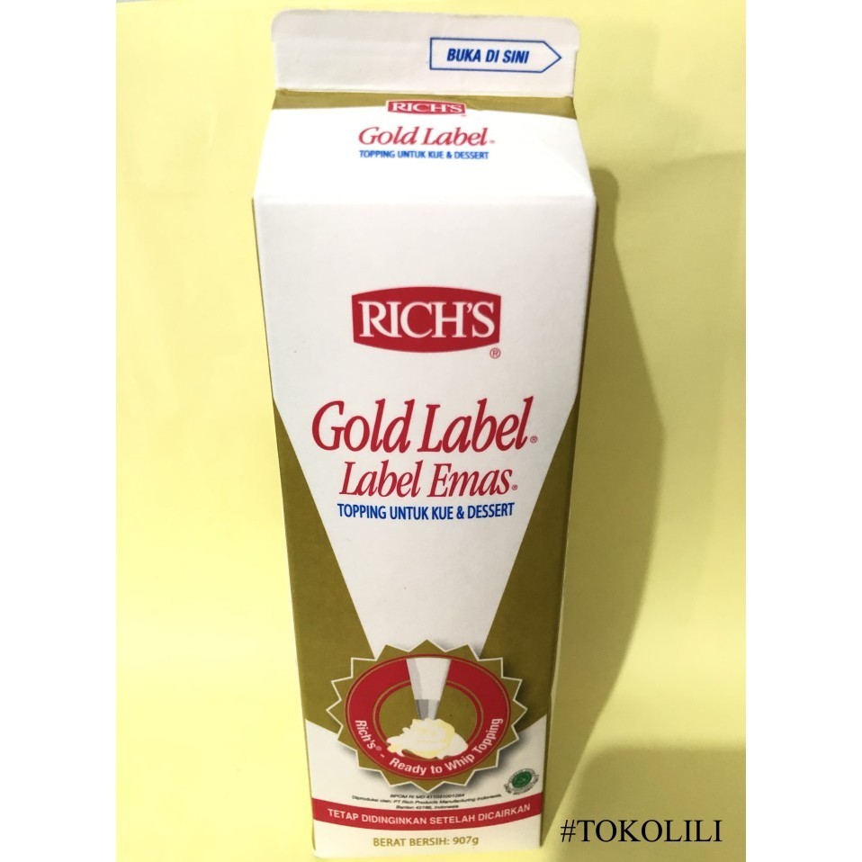 Jual RICH'S GOLD LABEL WHIPPING CREAM 1 LITER Shopee Indonesia
