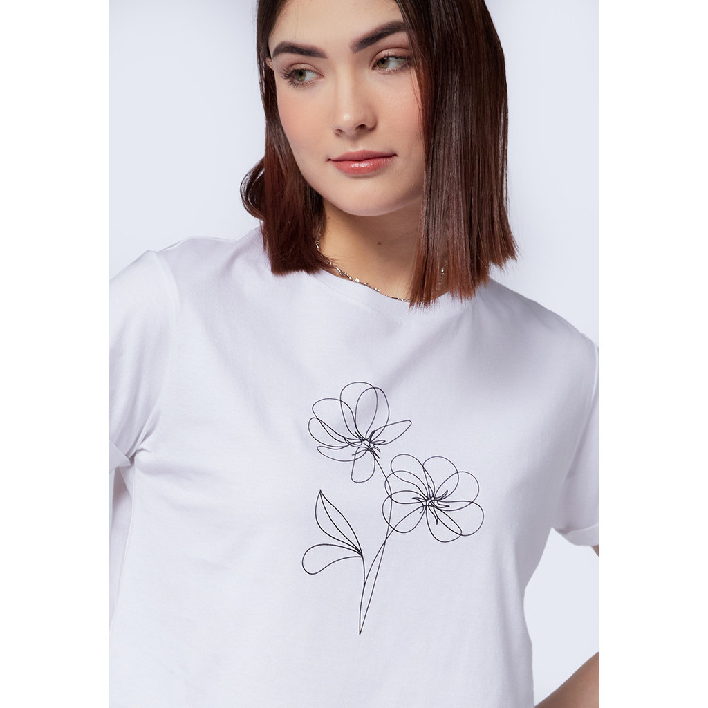 Jual Executive Short Sleeve Graphic Crop T-Shirt Off White | Shopee ...