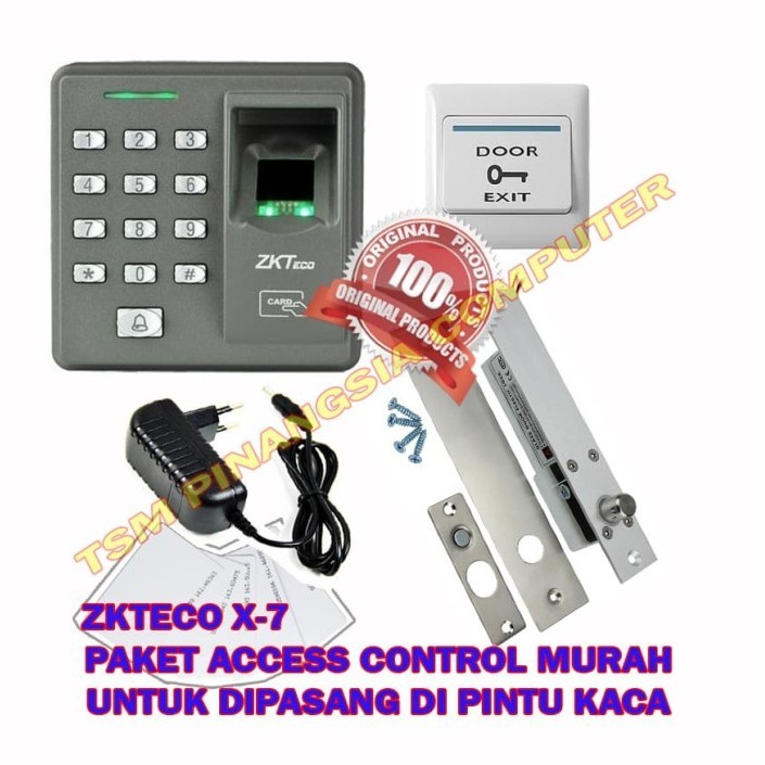 Jual ZKTeco-X7 Akses Door/Access Control/Access Door/ Paket Pintu Kaca ...